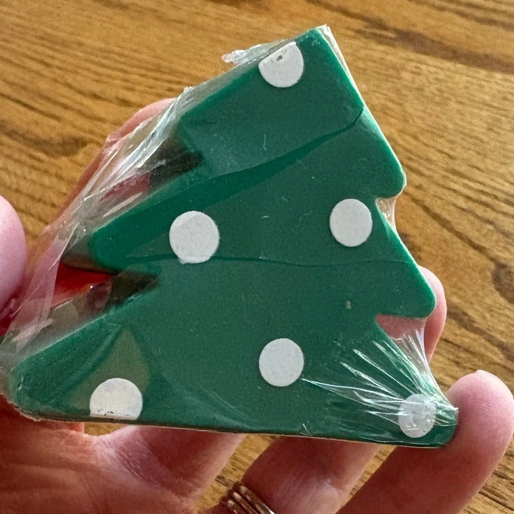 NIP Vintage Hallmark Red and Green polkadot Salt and Pepper shakers.